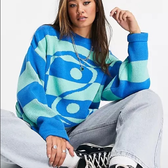 Topshop | Sweaters | Topshop Yin Yang Knitted Oversized Sweater S | Poshmark